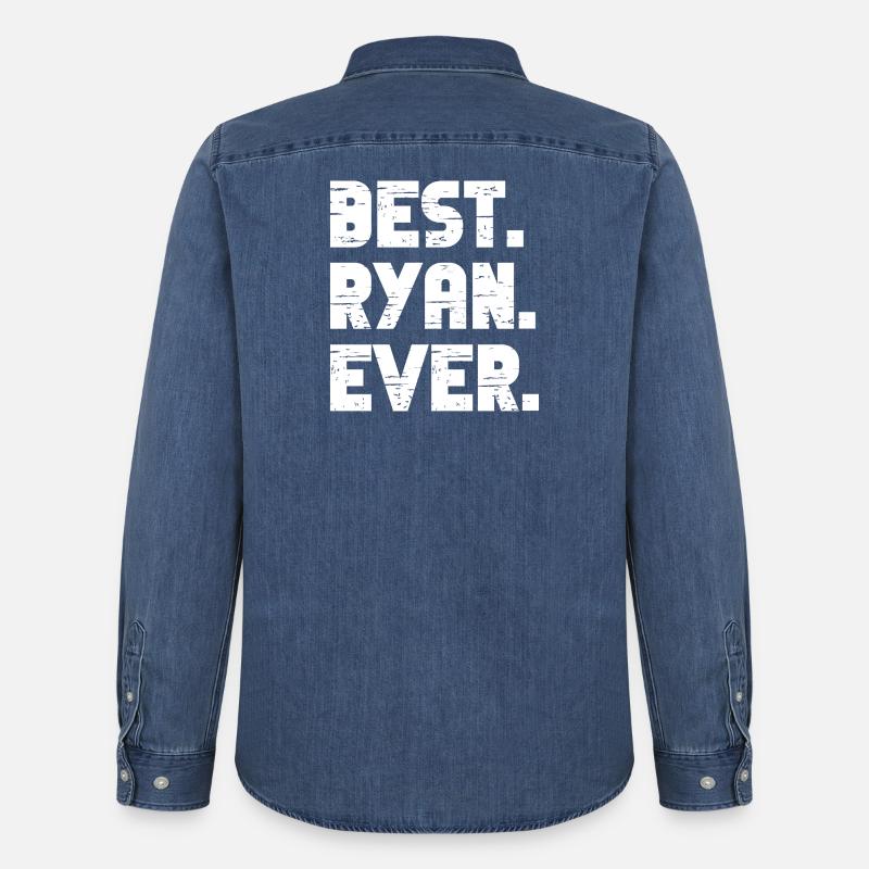 Best Ryan Ever Geschenk Spruch - Männer Jeanshemd Organic von Stanley/Stella - verwaschenes Mittelblau 