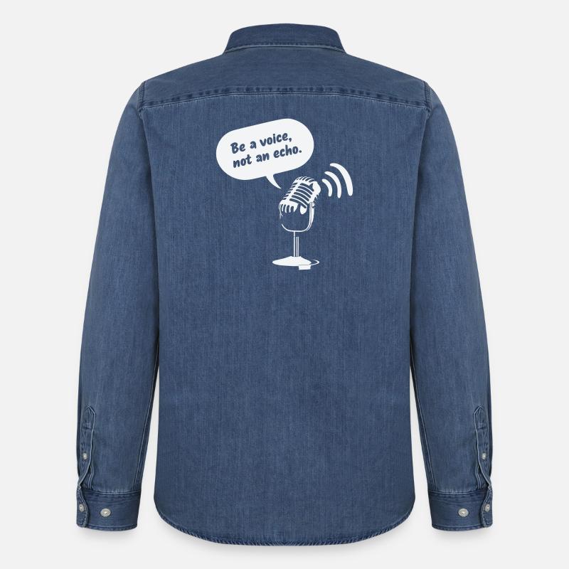 Be a Voice, Not an Echo - Männer Jeanshemd Organic von Stanley/Stella - verwaschenes Mittelblau 