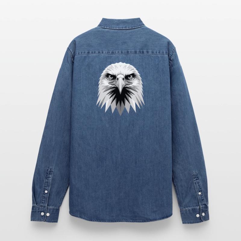 Eagle Bald Eagle Golden Eagle White-tailed Eagle Men’s Organic Denim Shirt by Stanley/Stella