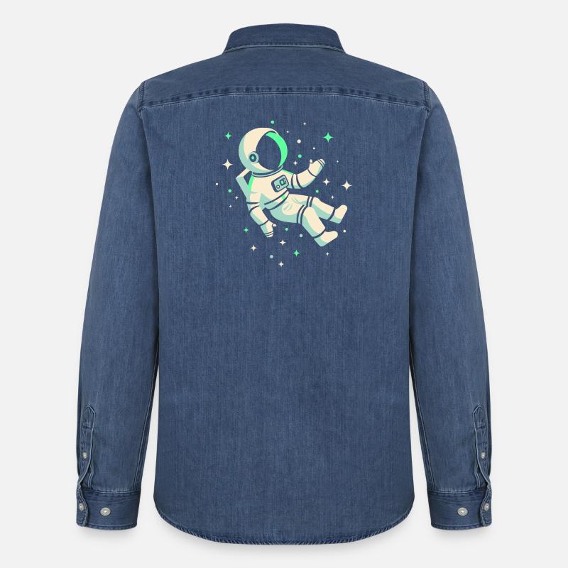 Astronaut - Männer Jeanshemd Organic von Stanley/Stella - verwaschenes Mittelblau 