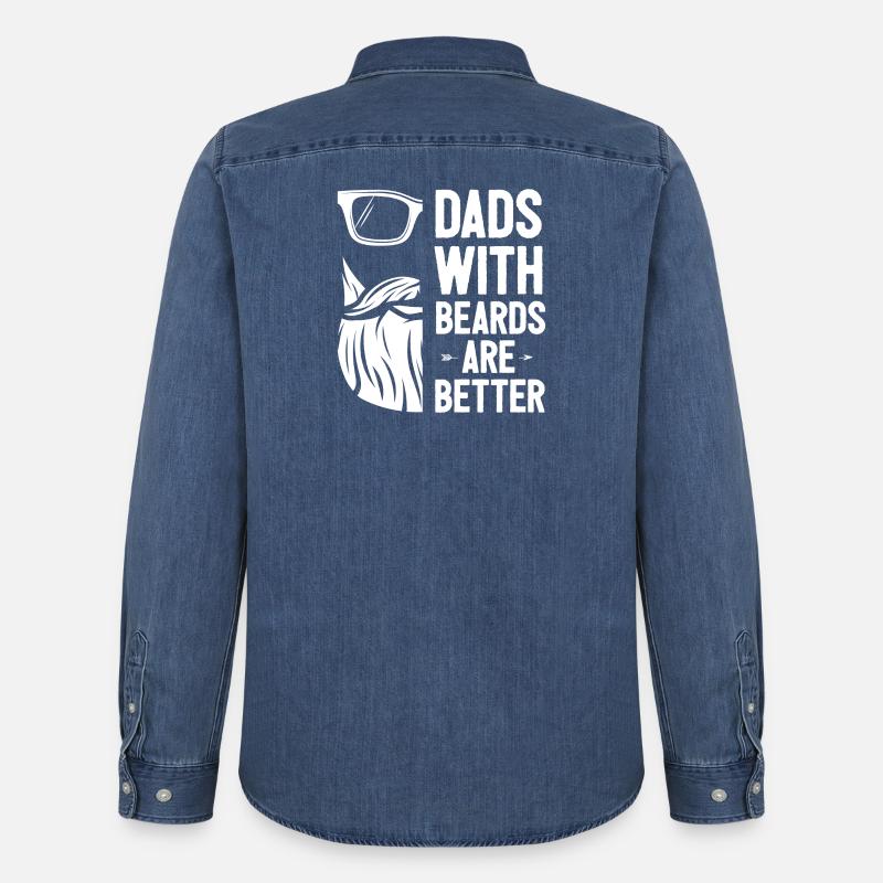 Väter mit Bärten sind besser - Männer Jeanshemd Organic von Stanley/Stella - verwaschenes Mittelblau 