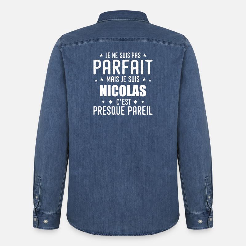 Nicolas: authentisch, unvollkommen, oberflächlich, perfektioniert - Männer Jeanshemd Organic von Stanley/Stella - verwaschenes Mittelblau