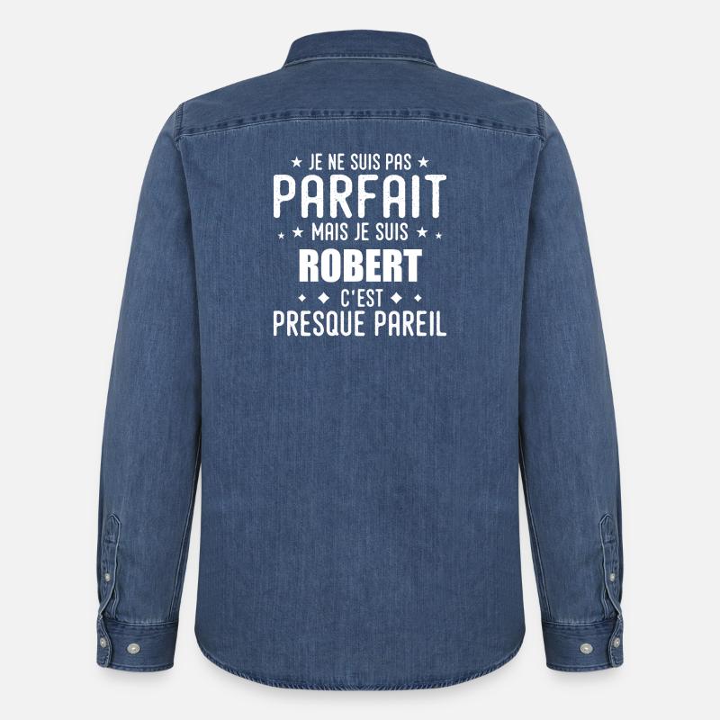 Robert: authentisch, unvollkommen, oberflächlich, perfekt - Männer Jeanshemd Organic von Stanley/Stella - verwaschenes Mittelblau 