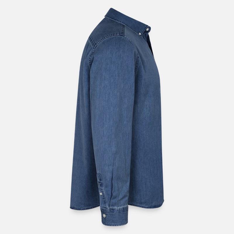 Multi-layered looping paths Men’s Organic Denim Shirt by Stanley/Stella
