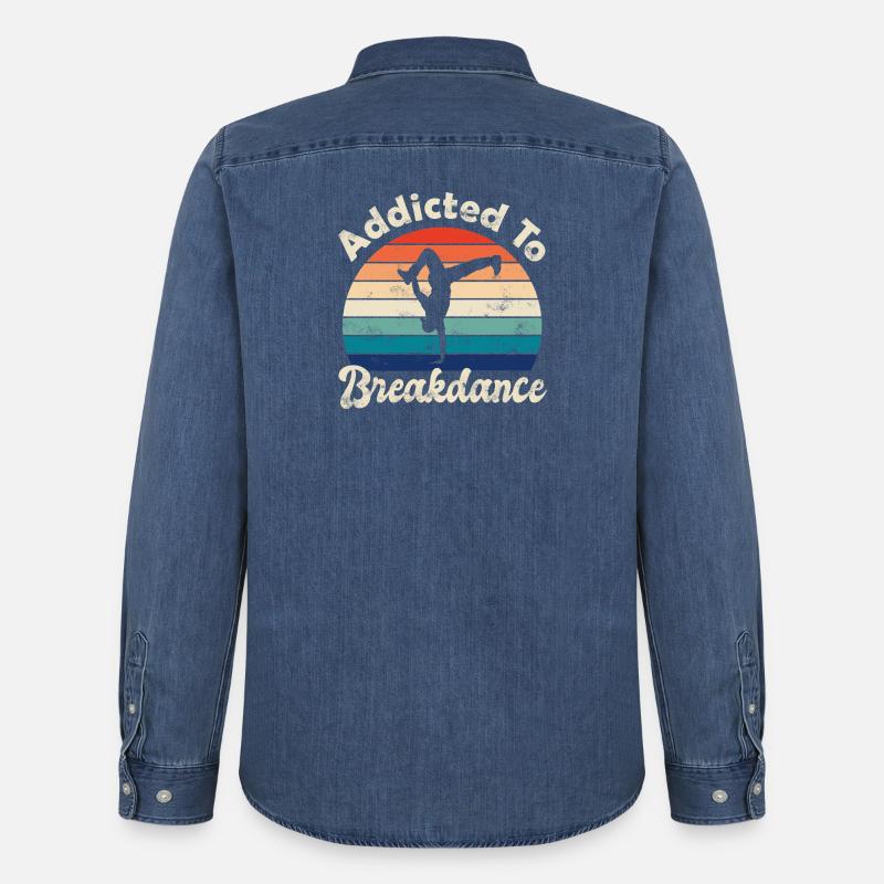 Breakdance - Camicia in denim uomo bio di Stanley/Stella - blu medio slavato 