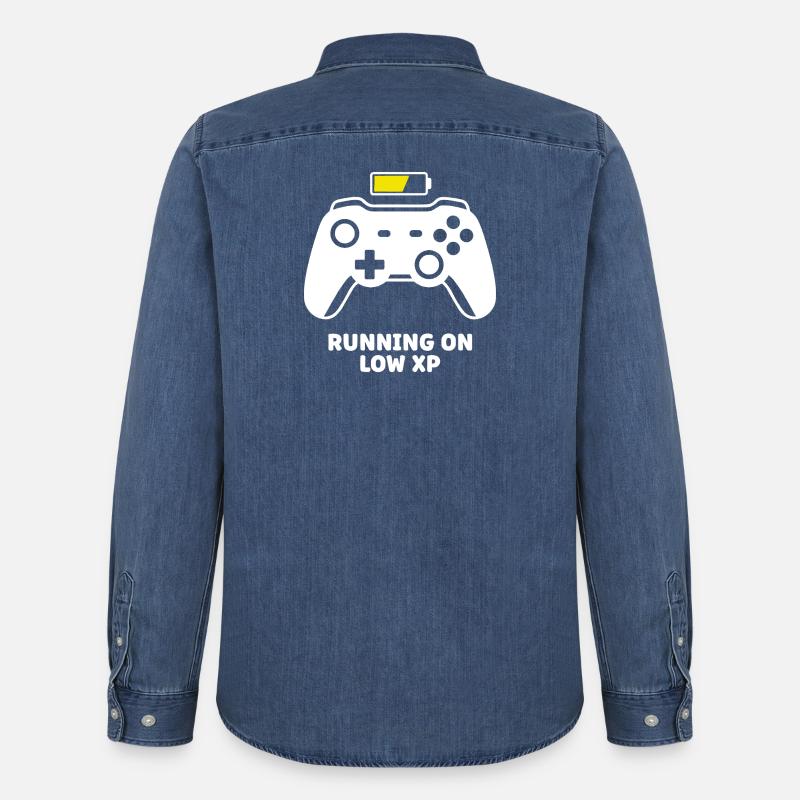 Running on Low XP Controller - Männer Jeanshemd Organic von Stanley/Stella - verwaschenes Mittelblau