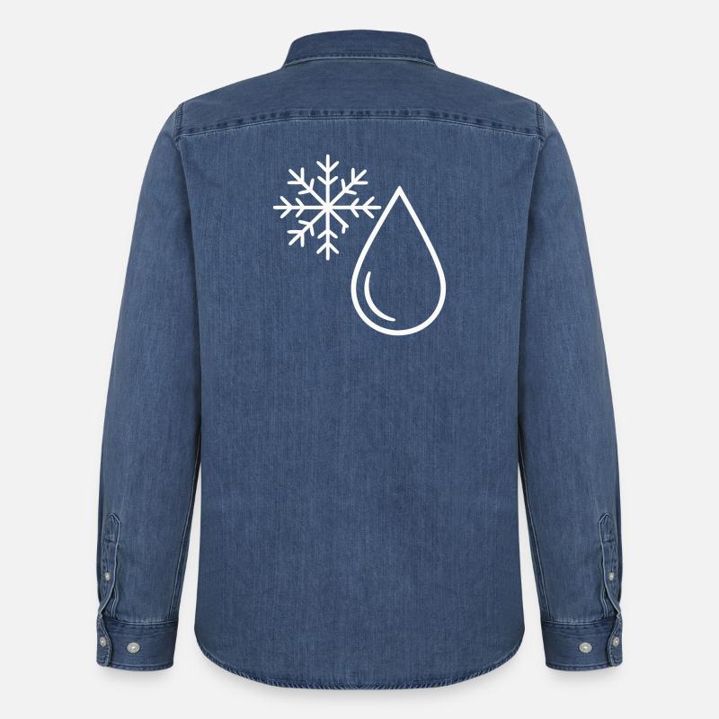 Schnee und Minimalist Drop - Männer Jeanshemd Organic von Stanley/Stella - verwaschenes Mittelblau 