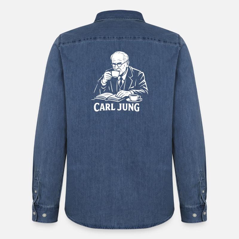 Carl Jung Kaffee-Studien-Tee - Männer Jeanshemd Organic von Stanley/Stella - verwaschenes Mittelblau 
