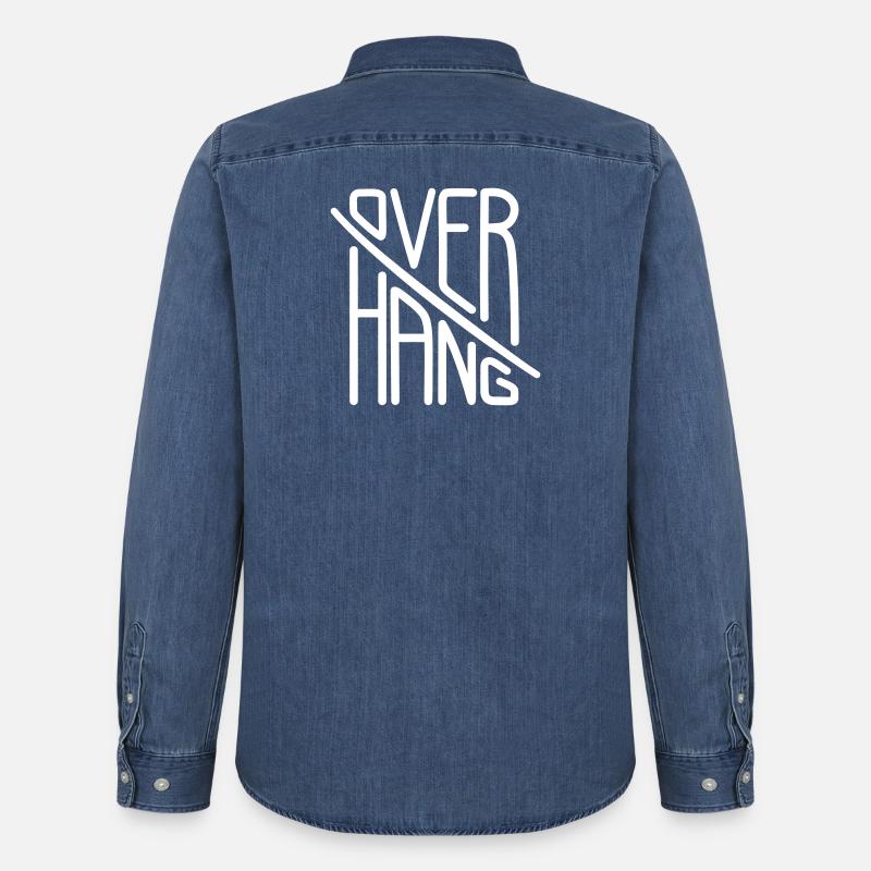 Overhang - Climbing Wall Typography - Männer Jeanshemd Organic von Stanley/Stella - verwaschenes Mittelblau 