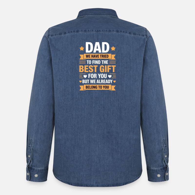 Papa-Geschenk Wir gehören dir schon - Männer Jeanshemd Organic von Stanley/Stella - verwaschenes Mittelblau 