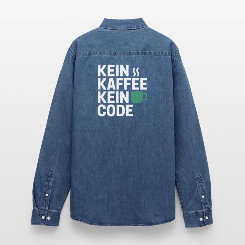 No Coffee No Code Programmer Computer Scientist Men’s Organic Denim Shirt by Stanley/Stella