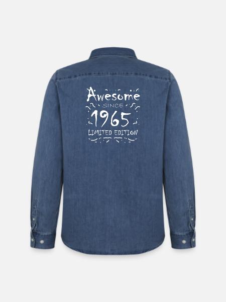 1965 - Born 1965 - Fantastic since 1965 - Men’s Organic Denim Shirt by Stanley/Stella - mid washy 