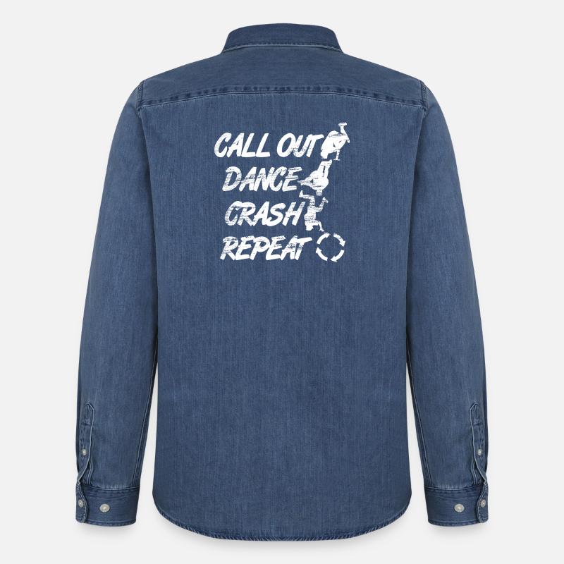 Breakdance Moves - Männer Jeanshemd Organic von Stanley/Stella - verwaschenes Mittelblau 
