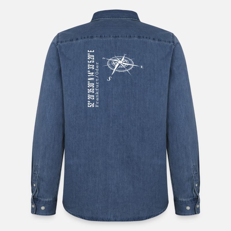 Francfort / Oder - Chemise en denim homme bio Stanley/Stella - bleu moyen délavé