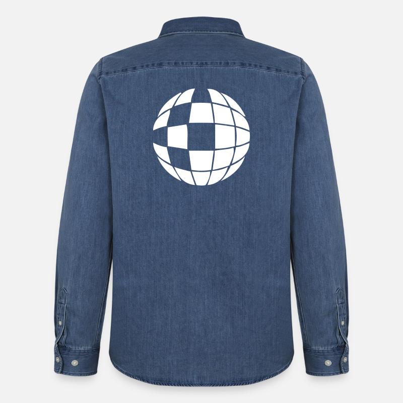 Diskokugel Disko Kugel - Männer Jeanshemd Organic von Stanley/Stella - verwaschenes Mittelblau 