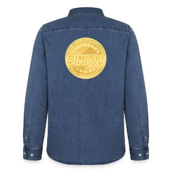 Dimitri - Chemise en denim homme bio Stanley/Stella - bleu moyen délavé  - Dos - AI Model Male 185 light (185cm)