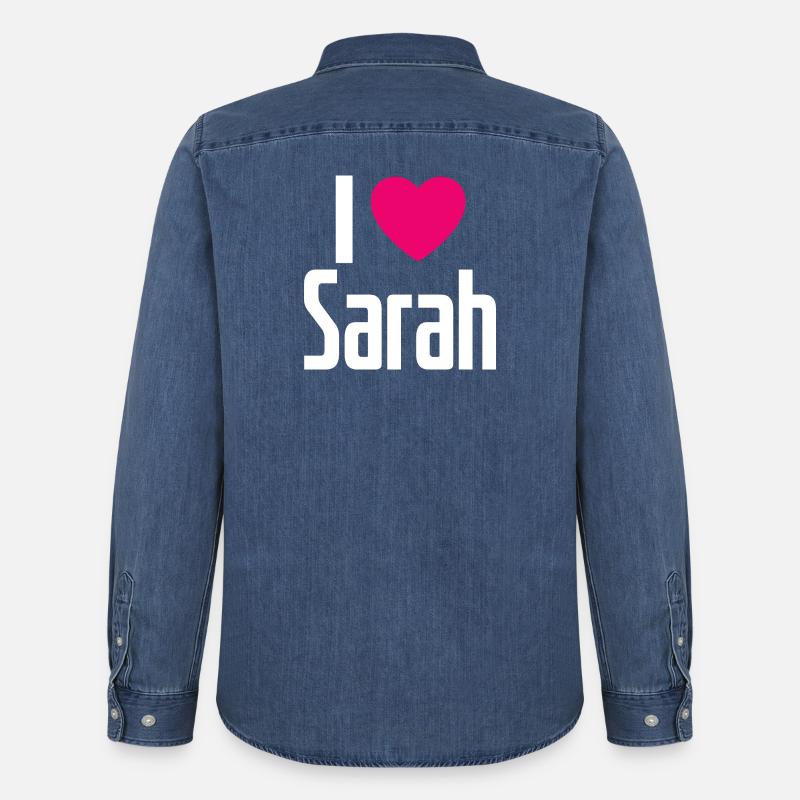 Amo Sarah Cuore rosa Amo Sarah - Camicia in denim uomo bio di Stanley/Stella - blu medio slavato 