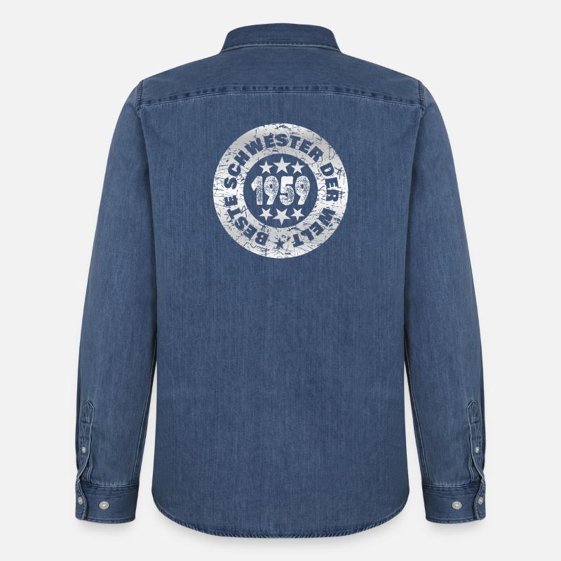 1959 - Männer Jeanshemd Organic von Stanley/Stella - verwaschenes Mittelblau 