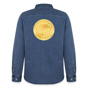 Prix Diana Légendaire - Chemise en denim homme bio Stanley/Stella - bleu moyen délavé  - Dos - AI Model Male 185 light (185cm)