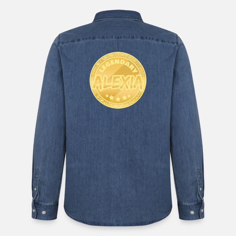 Alexia as a gift idea - Men’s Organic Denim Shirt by Stanley/Stella - mid washy