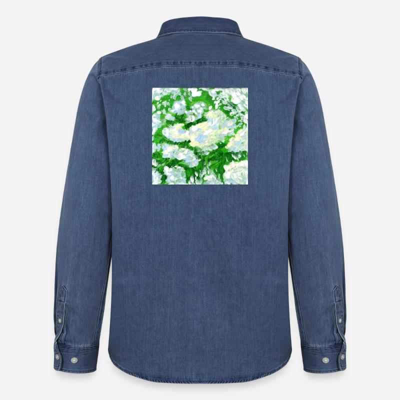 Holunder Gemälde - Männer Jeanshemd Organic von Stanley/Stella - verwaschenes Mittelblau 