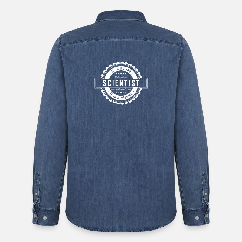 SCIENTIST - Männer Jeanshemd Organic von Stanley/Stella - verwaschenes Mittelblau