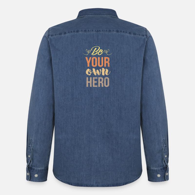 Sei dein eigener Held - Valentine - Männer Jeanshemd Organic von Stanley/Stella - verwaschenes Mittelblau 