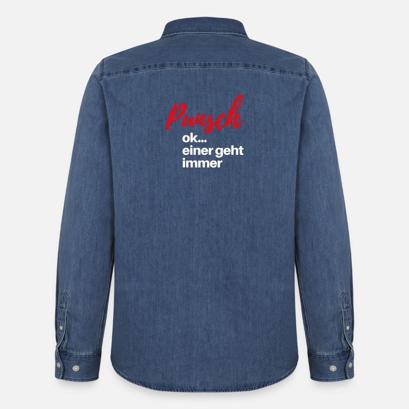 Punsch einer geht immer Weihnachtsmarkt - Männer Jeanshemd Organic von Stanley/Stella - verwaschenes Mittelblau 