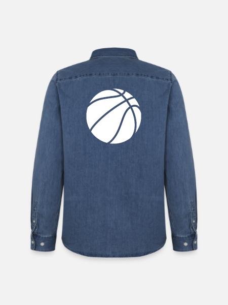 Basketball logo white - Men’s Organic Denim Shirt by Stanley/Stella - mid washy