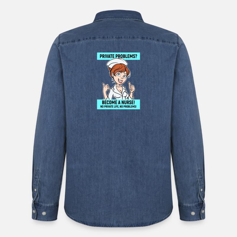 Krankenschwester Lustig Statement Pflegerin Beruf - Männer Jeanshemd Organic von Stanley/Stella - verwaschenes Mittelblau 