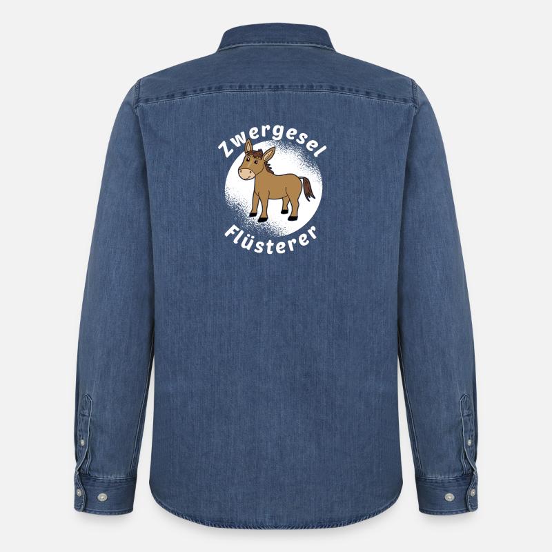 Zwergesel Flüsterer Miniesel Esel Muli Geschenk - Männer Jeanshemd Organic von Stanley/Stella - verwaschenes Mittelblau