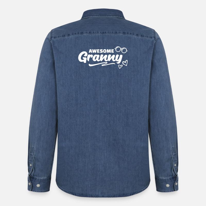 Cool Oma Statement Großmutter Großmama Brille - Männer Jeanshemd Organic von Stanley/Stella - verwaschenes Mittelblau 