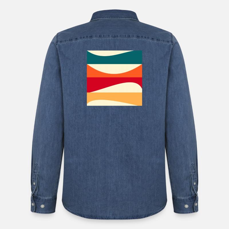 Constructivism - MODERN ART - BACKGROUND - Men’s Organic Denim Shirt by Stanley/Stella - mid washy 