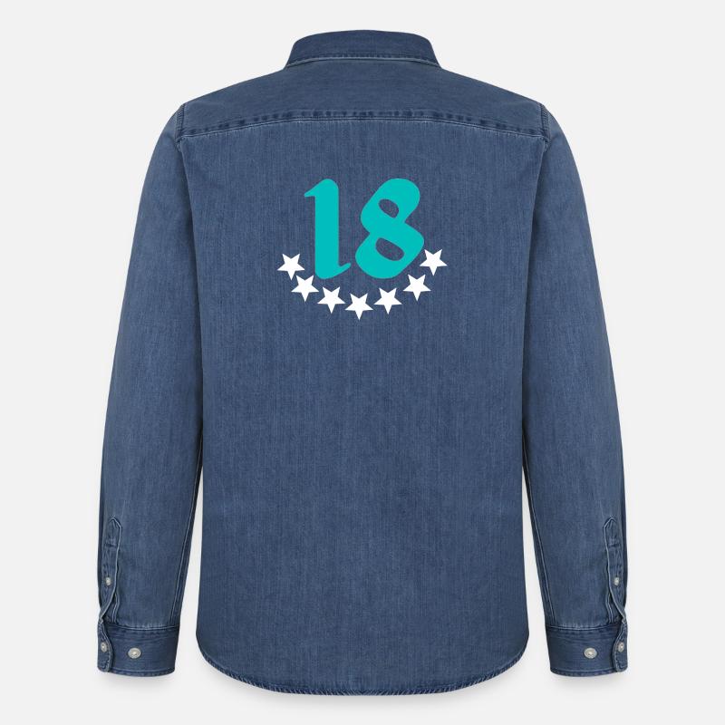 geschenkidee, 18 mit sternenmuster - Männer Jeanshemd Organic von Stanley/Stella - verwaschenes Mittelblau 