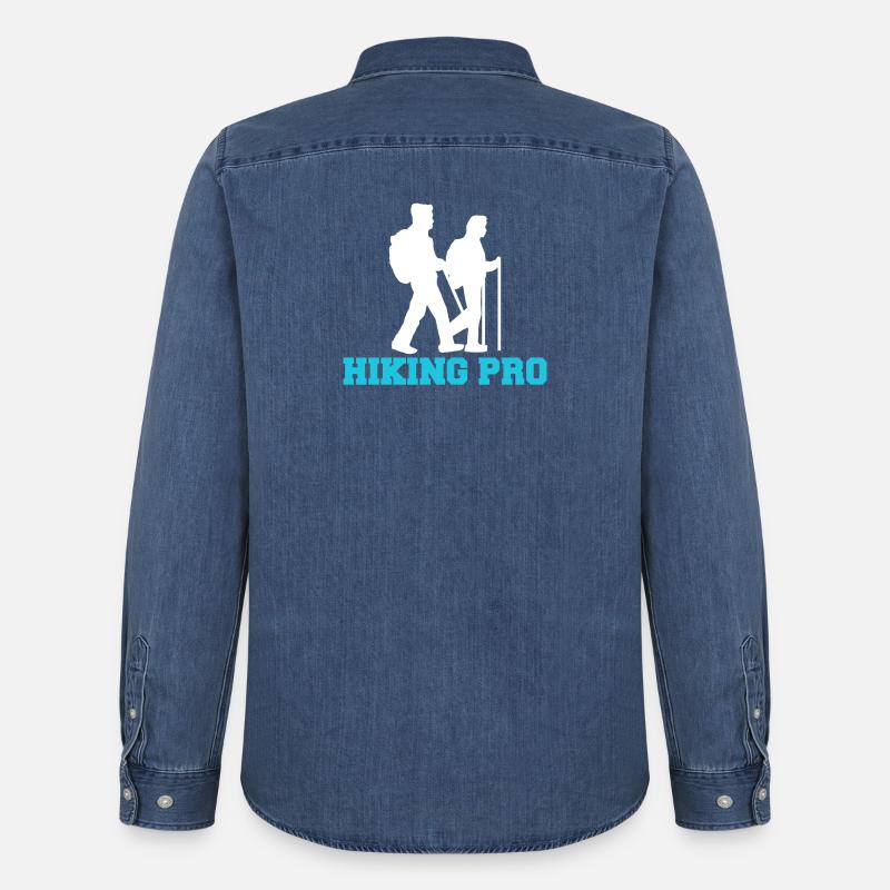 Wanderer Bergwanderung Wandern Wanderung Statement - Männer Jeanshemd Organic von Stanley/Stella - verwaschenes Mittelblau