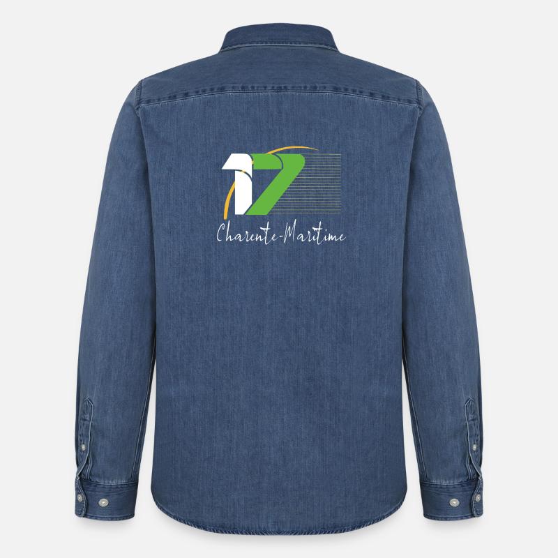 Charente-Maritime - Männer Jeanshemd Organic von Stanley/Stella - verwaschenes Mittelblau 