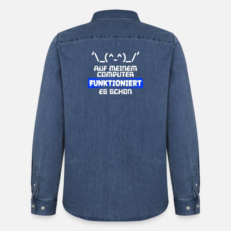 Computer Developer Software Developer Statement - Men’s Organic Denim Shirt by Stanley/Stella - mid washy