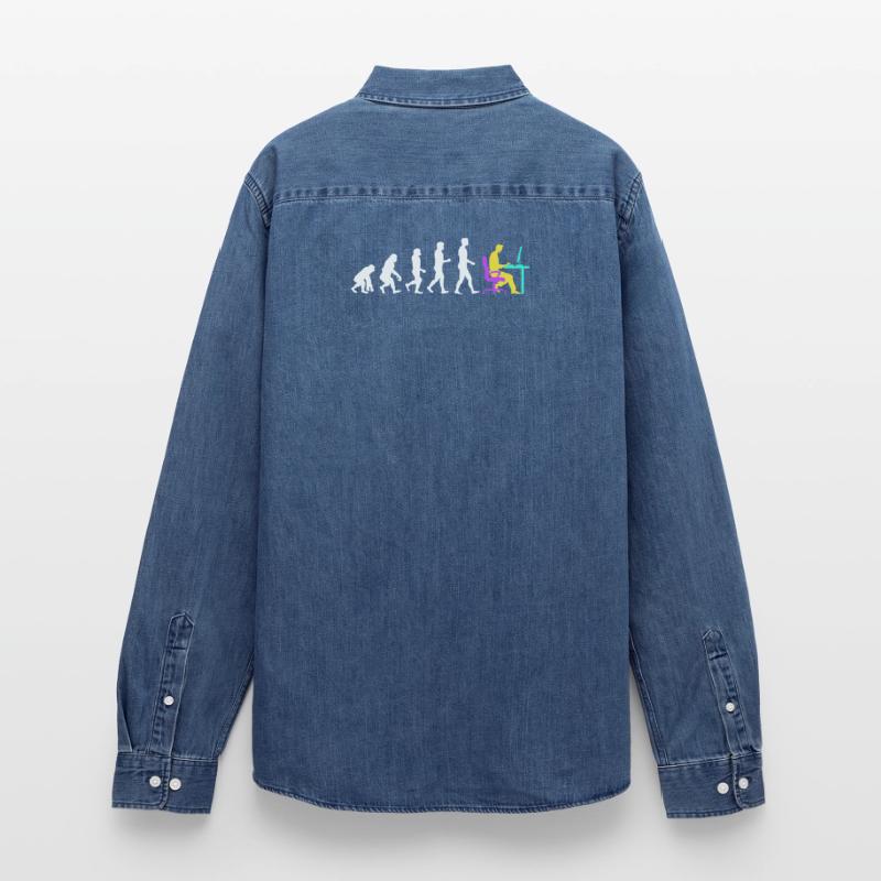 Developer Evolution Computerfreak Open Source Männer Jeanshemd Organic von Stanley/Stella