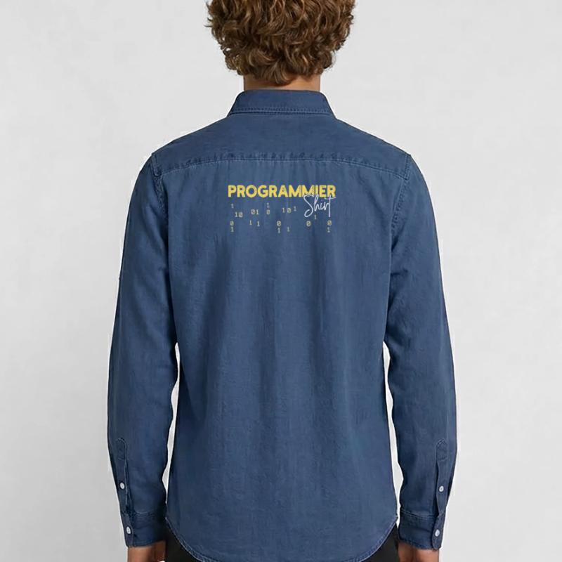Developer Statement Coden Skripting Webentwickler Männer Jeanshemd Organic von Stanley/Stella