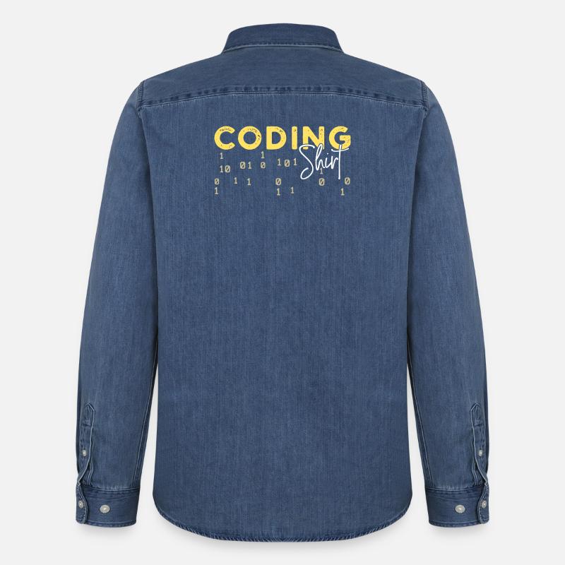 Coden Statement Developer Programmer Scripting - Men’s Organic Denim Shirt by Stanley/Stella - mid washy 