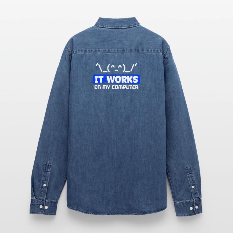 Debug Statement Bug Correction du code de script Développeur Chemise en denim homme bio Stanley/Stella