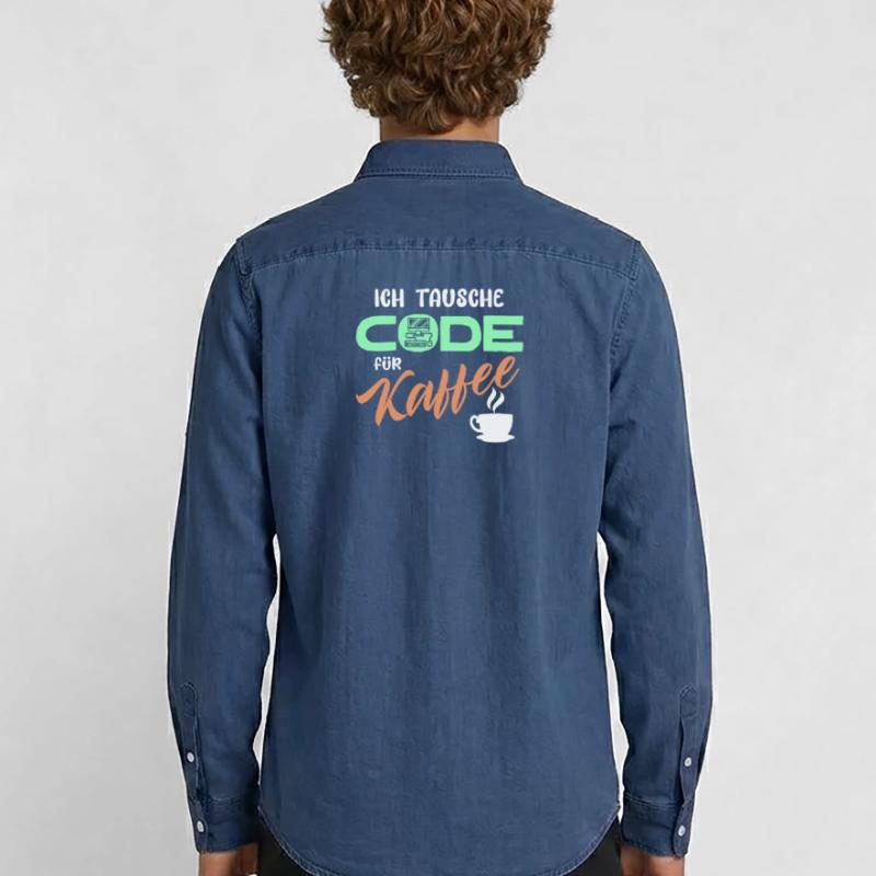 Code Développeur de déclaration Programmeur Ordinateur Chemise en denim homme bio Stanley/Stella
