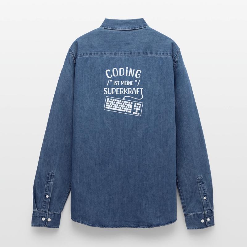 Instruction de script de code Développeur Computergeek Chemise en denim homme bio Stanley/Stella