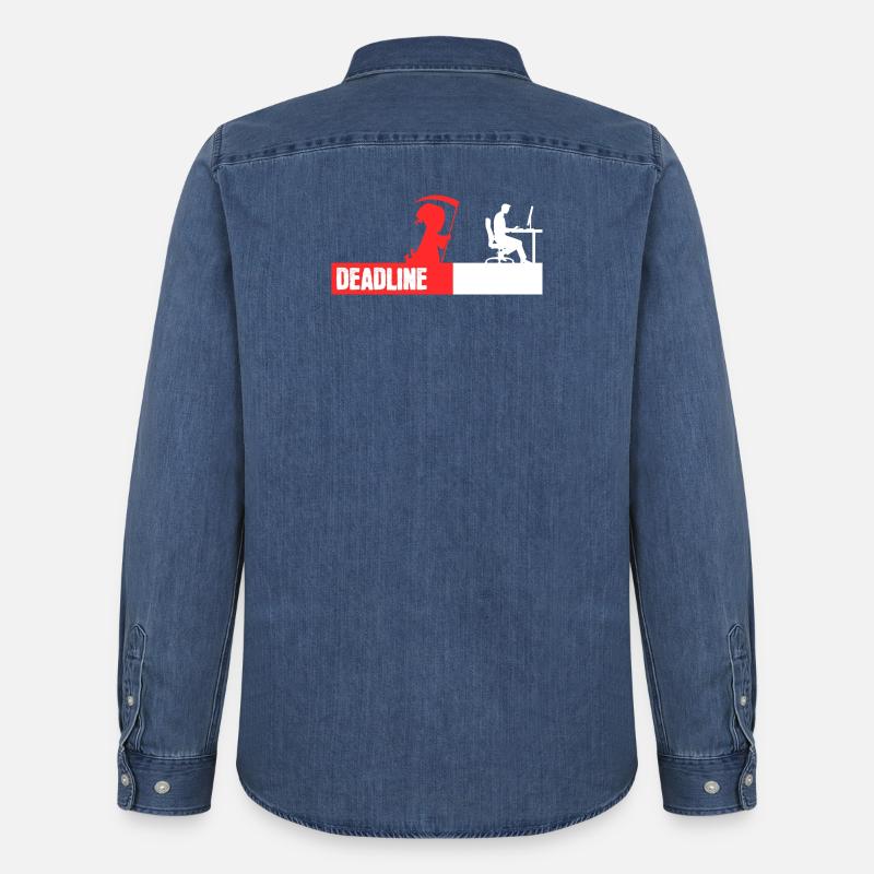 Computergeek Développeur Coden Statement Scripting - Chemise en denim homme bio Stanley/Stella - bleu moyen délavé