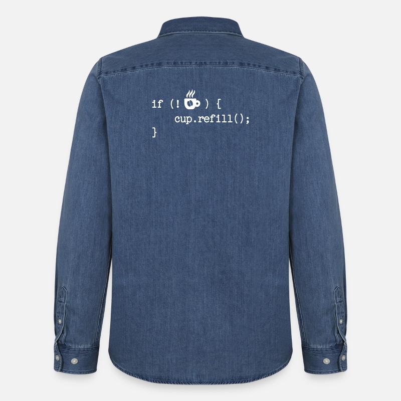 Debug Programmierer Coden Developer Computerfreak - Männer Jeanshemd Organic von Stanley/Stella - verwaschenes Mittelblau 