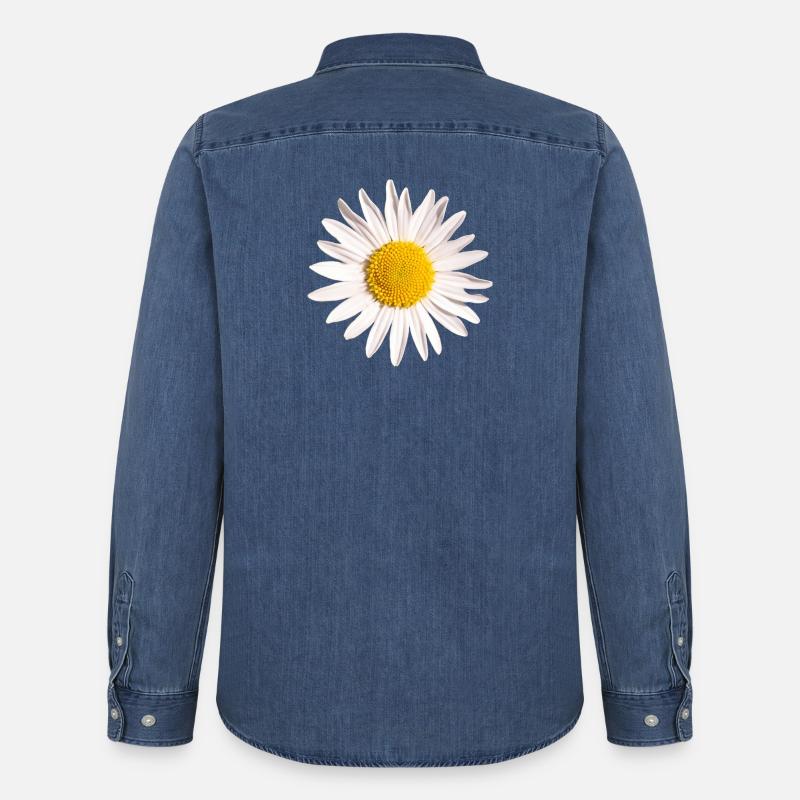 Gänseblümchen - Männer Jeanshemd Organic von Stanley/Stella - verwaschenes Mittelblau 
