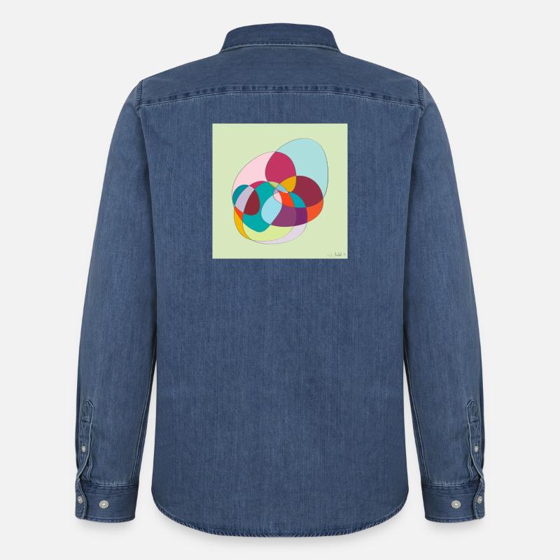 Verschlungene Farbübergänge - Männer Jeanshemd Organic von Stanley/Stella - verwaschenes Mittelblau 