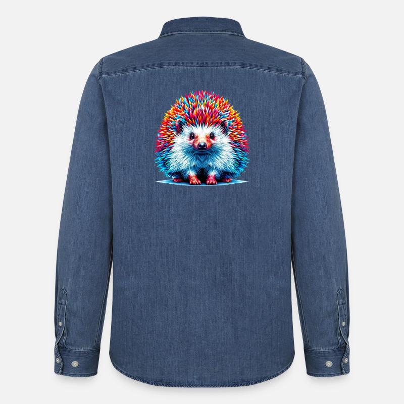 Igel - Männer Jeanshemd Organic von Stanley/Stella - verwaschenes Mittelblau