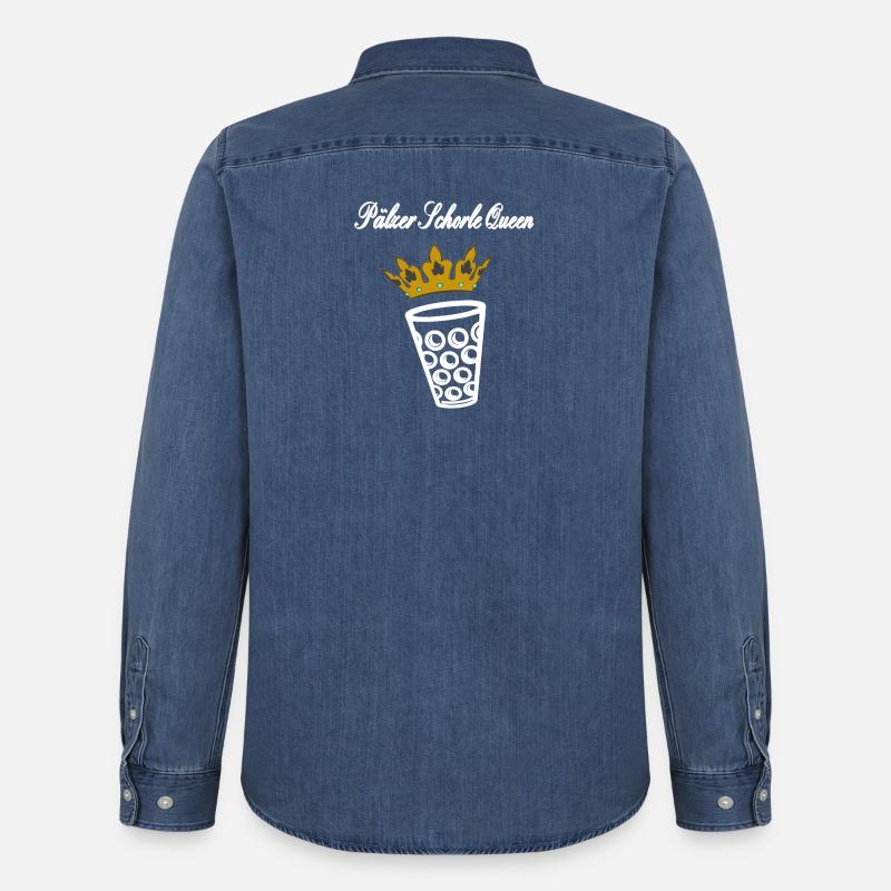 Pälzer Schorle Queen - Männer Jeanshemd Organic von Stanley/Stella - verwaschenes Mittelblau