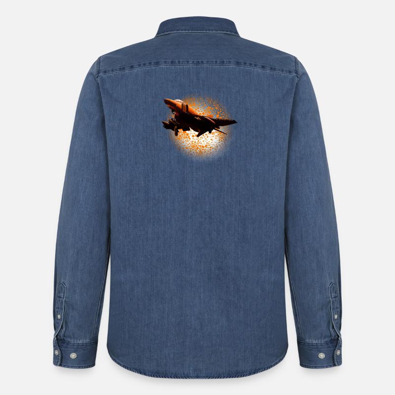 F-4 Phantom - Männer Jeanshemd Organic von Stanley/Stella - verwaschenes Mittelblau 